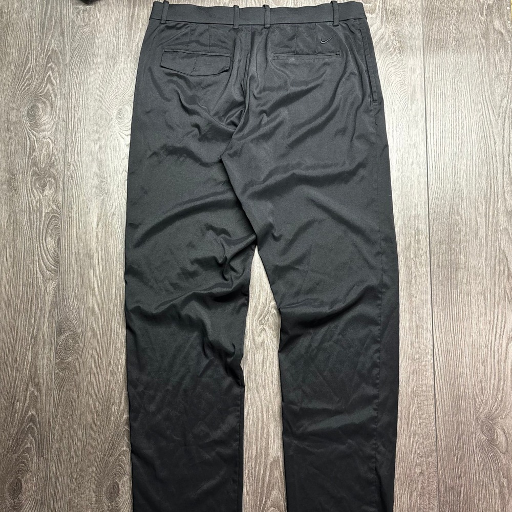 Nike Dri-FIT Mens Golf Pants 36x34 Black Flat Front Trousers Hiking